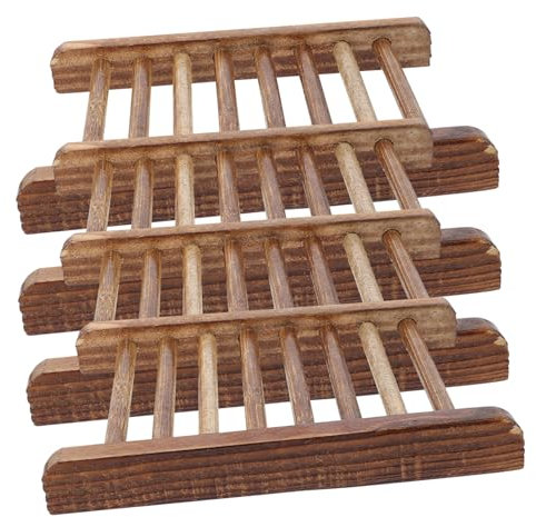 DRESSOOS 4stücke Holz Seifenschale Seifenschalenhalter Seifenhalter Für Badezimmer Und Küche Selbstentleerend Seifenablage Aus Holz Abtropfende Seife Für Dusche Und Badezimmer