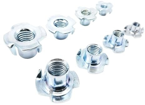 GUIPENG 10 pezzi M4 M5 M6 M8 M10 M12 acciaio spesso for mobili in legno, letto, armadietto, divano, quattro griffe, inserto cieco for altoparlanti, dado a T(M4x10)