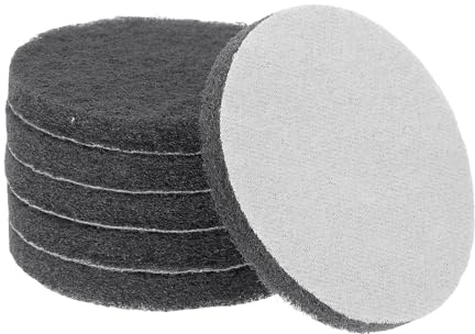 sourcing map 6pcs Scrubber Scouring Pads 1200 Grits 4 Inch Drill Power Brush Hoop and Loop Surface Conditioning Disc Drill Scuffing Disc Scrub Pads for Home Kitchen Cleaning, Light Gray