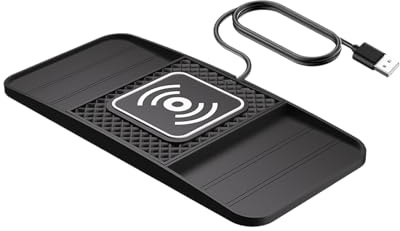 Almohadilla de carga inalámbrica para coche, alfombrilla de cargador de teléfono automático, dispositivo de carga rápida, accesorios de vehículo para teléfonos, tabletas, auriculares, sedanes, SUV
