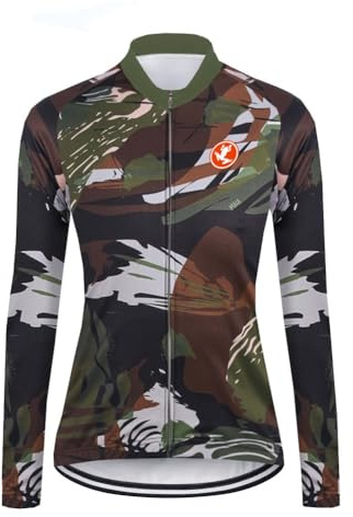 UGLY FROG Trikot Damen Winter Fleece 20D Gel Thermo Radsport Laufen Akzentuiert Taille Lange Fahrradbekleidung Outdoor-Mountainbiken 77DERONGSGNV02