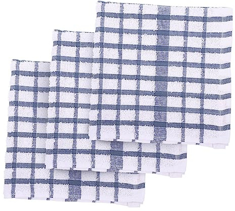 LALADEFIEE 3Pcs Pure Cotton Kitchen Dishcloths Absorbent Tea Towels Soft Non-shrinking Lightweight Household Hand Towels for Cleaning Drying and Multi-purpose Use