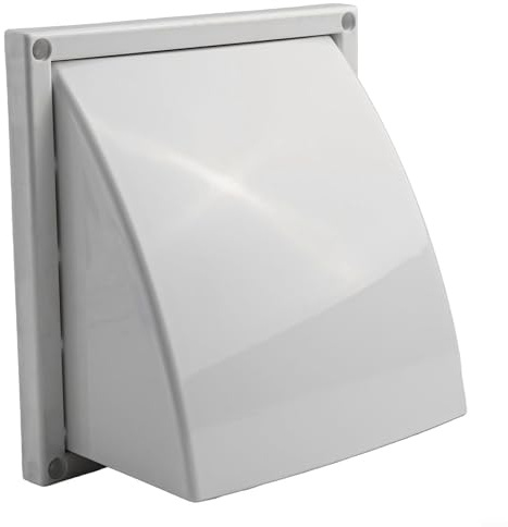 ABS Exterior Wall Ventilation Grille Range Hood Duct Air Outlet With Valve Rainproof Exhaust Vent for Kitchen Bathroom Toilet Multiple Sizes 100mm 125mm 150mm White (100MM)
