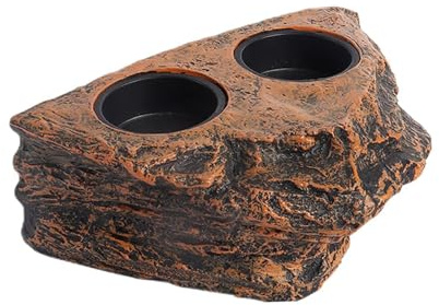ALCXAZS Magnetischer Futternapf für Reptilien, Geckos, Chamäleons und andere Haustiere pflegen, Doppelte Schüssel