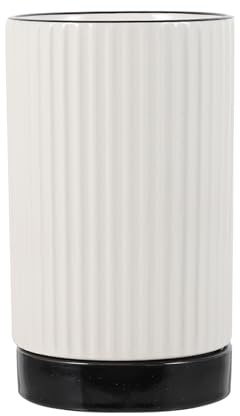 Kichvoe Portaposate in Ceramica Bianca Base Staccabile e Filtro Doppio Foro, Porta Bacchette e Utensili da Cucina, Organizzatore da Bancone per Cucina Pulita senza Macchie