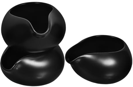TOKIDNY Set 3 Pezzi Bricco in Ceramica per Latte e Salsa Manico Ergonomico Design Compatto per Uso Domestico in Hotel Stile Vintage Nordico