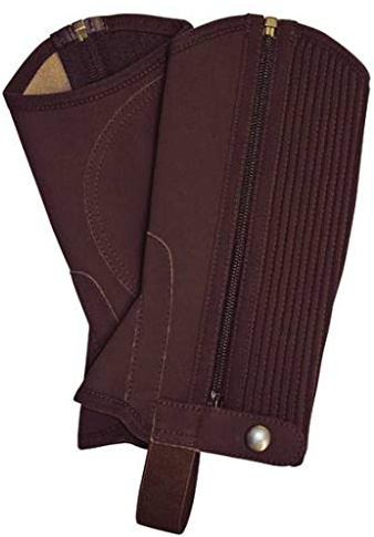 HKM, Ghette da Equitazione, Imitazione del Nabuk, con Inserto Elastico, per Bambini e Adulti, Uomo, 557926, Dunkelbraun, XL-39
