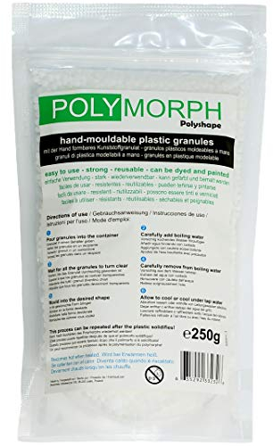 Polyshape Polymorph - formbare Plastikgranulate für Halloween, Vampirzähne, Zahnprothesen, Spezialeffekte, Vampir zähne – für Erwachsene und Kinder Vampir zähne - 250g Beutel