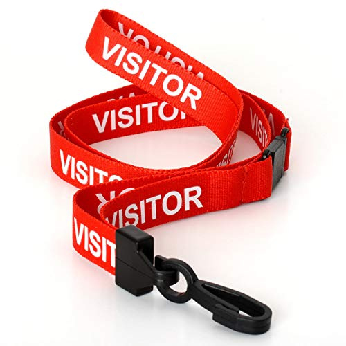 CKB Ltd Visitor LANYARDS Umhängeband mit Sicherheitsverschluss, Drehgelenk, Kunststoffclip für Ausweishalter – Design mit Schnellverschluss