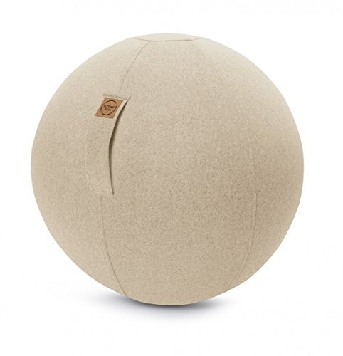 Sitzball Felt von Magma - Sitting Ball - Größe 65 cm Ø- in 6 Bezug waschbar - mit Griff und RV, Farbe:Magma_beige_071