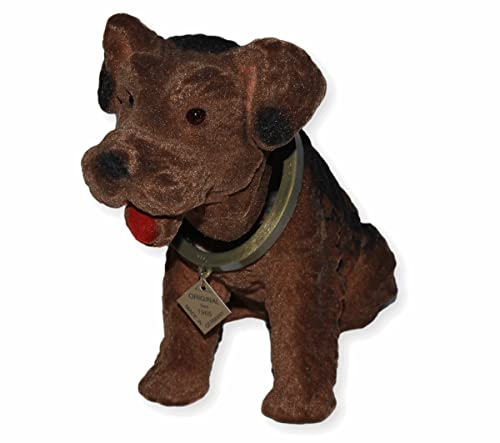 RAKSO Wackel Figur Hund Airedale Terrier Wackelfigur H 20,5 cm groß Dekofigur mit Wackelkopf