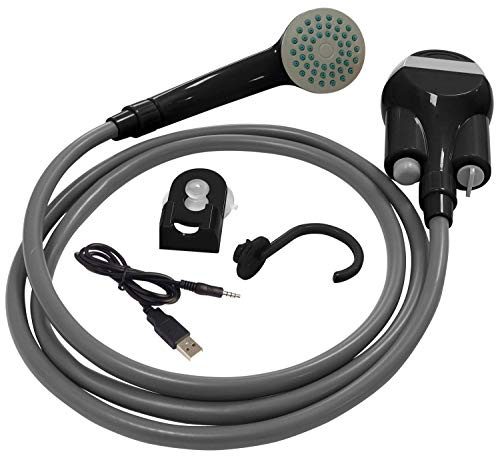 Leisurewize -Portable Camping Shower – Rechargeable Outdoor Shower with Pump, Handheld Showerhead, Hose, USB Charging, Ideal for Camping, Caravans, Festivals & Garden Use
