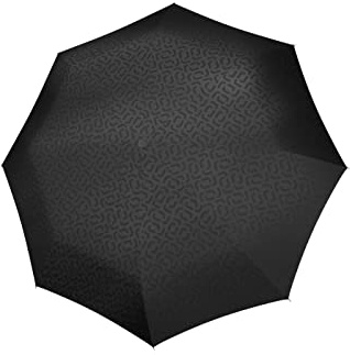 Reisenthel umbrella pocket classic - Ombrello Tascabile Antivento con Apertura Manuale, Manico con Design Ergonomico, Realizzato con Bottiglie in PET Riciclate, Nero Signature Hot Print