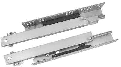 Amig - Lot de 2 glissières coulissantes mod.45 en acier zingué pour meuble, commode ou armoire | Extraction totale, fermeture automatique et ouverture par pression | Résistance : 25 kg/paire |