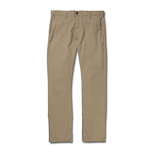 Volcom Frickin Modern Fit Stretch Chino Pant Pantalon, Kaki 1, 31W / 32L Hommes