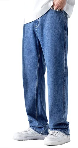 PARVENZA Herr Regular Fit Denim Jeans - Klassiska Raka Byxor, Hållbara, 5-Fickor, Bekväma Casual Byxor för Arbete, Skola, Resor & Dagligt Bruk - Finns i Storlekar 28-36, (DY05,2XL)