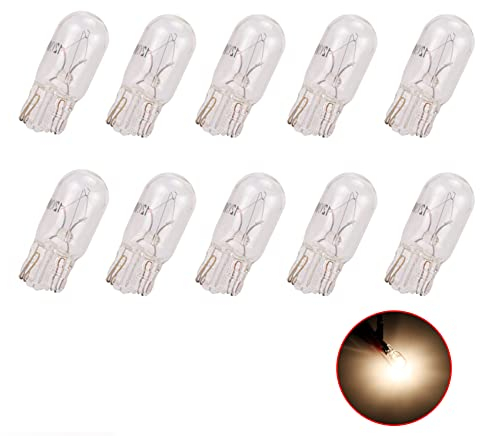 iJiGui 10 Pièce T10 Blanc Ampoules, 12V 5 Watt, 5W D'Immatriculation Light, Feux de Positionnement Latéraux Plaque D'immatriculation DC 12V, pour Plaque D'immatriculation Feu de Position Latéral