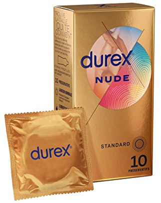 Durex Nude - 10 Préservatifs Ultra Fins pour Homme - Taille Standard