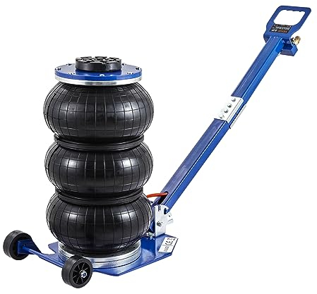 VEVOR Air Jack, 3 Ton/6600 lbs Triple Bag Air Jack, Airbag Jack with Six Steel Pipes, Lift up to 17.7, 3-5 s Fast Lifting Pneumatic Jack, with Adjustable Long Handles for Cars, Garages, Repair (Blue)