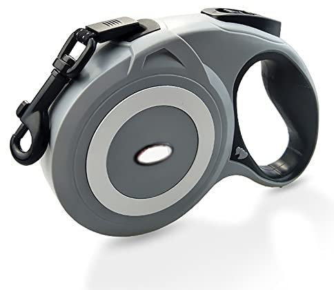 HANFEN Hundeleine Einziehbare Hunde Leine Seil-Rollleine Für Kleine Mittel Hunde Leicht Hundeleitung Für Kleine Große Hunde Bis Zu 5M /8M (Color : Gray, Size : 5m)