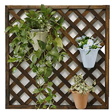 FEITJMMW Wooden Square Trellis Fence Panels,Wall-Mounted Garden Climbing Plant Growing Support Screen for Outdoor Garden Yard Balcony,90x90cm,Brown