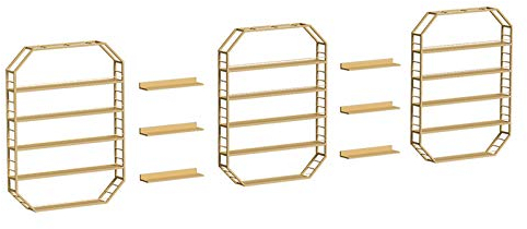 Metall-Wand-Nagellackhalter, Regal für ätherische Öle, DIY-kombinierte Nagellack-Regale für die Theke, Parfüm-Lipgloss-Kosmetik-Ausstellungsständer, für Zuhause oder Geschäft/Weiß/2 Stück (Golden 9