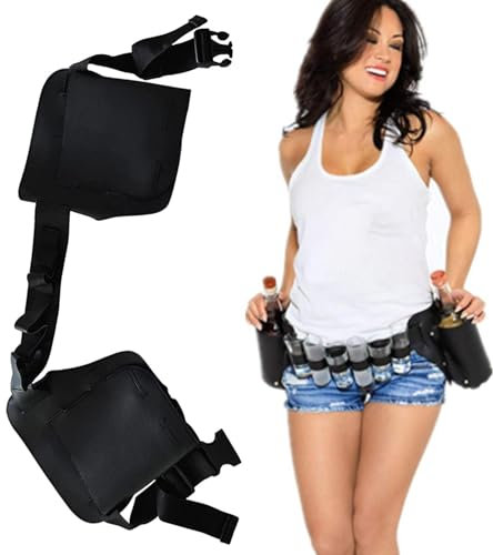 Vibhgtf Fecynde Porte-gobelet au niveau de la hanche, porte-bière, avec ceinture réglable, sac banane d'extérieur avec porte-bouteille pour la randonnée, la pêche, la chasse, la promenade du chien,