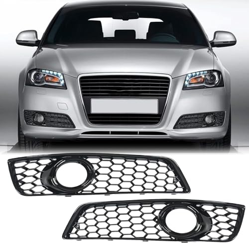 INRNT Kühlergrill für Audi A3 8P 2009 2010 2011,Wasserdicht Frontgrill Modified Grill Verschleißfestigkeit Auto Mesh Grill