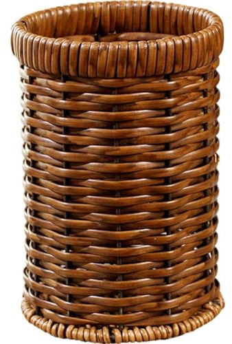 Wudaizhi Kitchen Utensil Drawer Organizer Rattan Flatware Basket Natural Wicker Serving Basket Flatware Cutlery Organiser Tray for Flatware and Kitchen Utensils