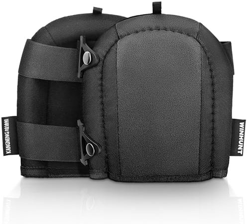 WINHUNT Knee Pads for Men, Knee pads for Work Trousers, Waterproof Foam Padding and Gel Cushion, for Gardeners, Workers, Sports, Strong Adjustable Non-Slip Straps,1 Pairs