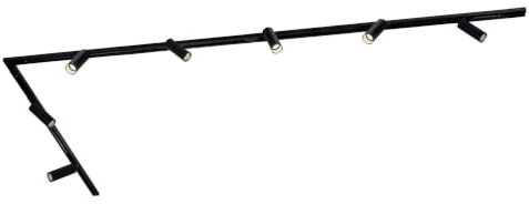 Ledvion Schienensystem lampen 3m 1-Phasen Schwarz 7-flammig ohne GU10 Lampe | Fuer Wohnraum Kueche und Essbereich mit flexibler Lichtausrichtung