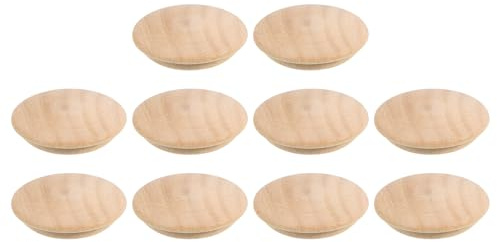 QUARKZMAN Tapones de Madera para Agujeros, 30 Piezas 35x30mm Tapones de Madera con Cabeza Redonda Tapón de Botón de Madera Dura para Muebles de Madera Mesas Sillas