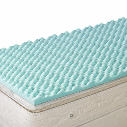 DMI Twin XL Mattress Topper Egg Crate Foam for Pressure Relief, Weight Distribution & Enhanced Airflow | Dorm Bed Mattress Topper 2 Inch - Improved Comfort & Alignment- Blue | Egg crate foam relieves pressure and boosts airflow for cooler sleep, softening firm dorm mattresses from move-in day on.