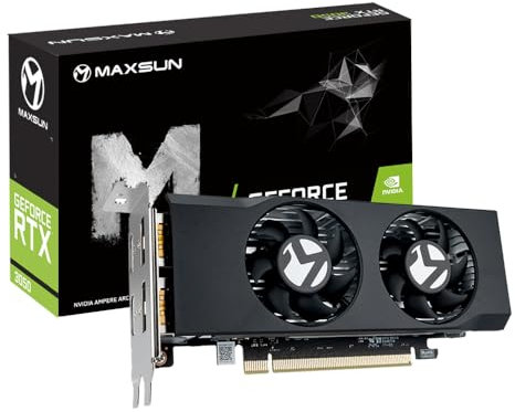 maxsun GeForce RTX 3050 6G Low Profile Graphics Card GDDR6 Video Card for Gaming PC ITX SFF Design PCI Express 4.0, HDMI 2.1 * 2, DisplayPort 1.4a*2, Four Screen Display GPU (RTX 3050 Low Profile)