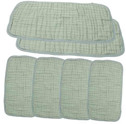 Abaodam 6 Stück Spucktücher Waschlappen Mädchen Spucktücher Spucktuch Babywaschlappen Spucktücher Für Babys Spucktücher Säuglings Spucktuch Sabbertuch Baumwollgaze Dunkelgrün