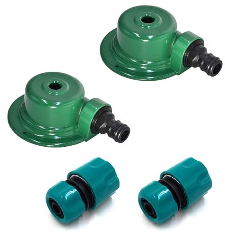 SIGANDG Metal Lawn Sprinkler for Yard Metal Automatic Lawn Sprinkler 360° ring coverage Spray irrigation for lawns, gardens and courtyards Includes 1/2 adapter（4 Pack）