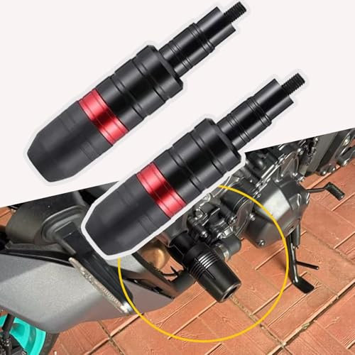 ZIRTUS 2 Stück Motorrad Auspuffschieber für Suzuki SV 650, Sturzpads Motorrad Auspuff Rahmengleiter, Motorrad Fallende Schutz, Rahmengleiter Anti Crash Kappen, B Red