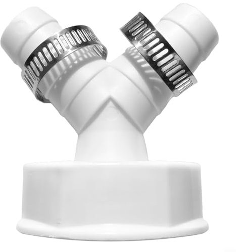 Floweringbeter Effortless Drainage Solution Y Hose Adapter For Washing Machines And Dishwashers With Double Clips
