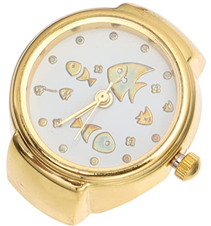 TOPPERFUN Goldene Ring Design Uhr aus Zinklegierung, Tragbar, Dekorativ