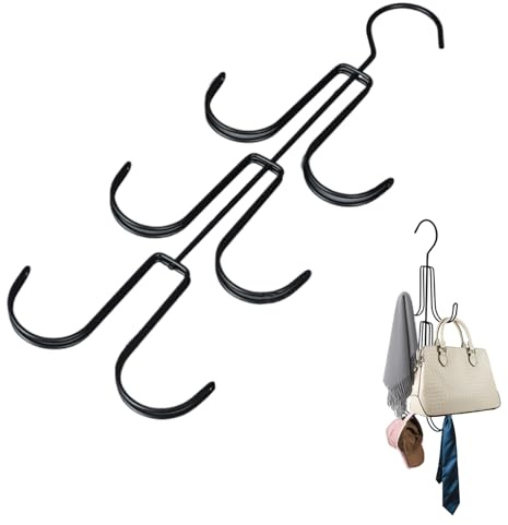 GjnjfdF Ganchos para Bolsos | Perchero Metálico para Bolsos de Armario | Organizador de Bolsos con Múltiples Niveles para Exhibir Accesorios Diarios como Sombreros Bufandas Cinturones en Vestidores o