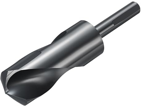 sourcing map 35mm Drill Bit 1/2 Reduced 3-Flat Shank M2 High-Speed Steel | Nitriding Black 135° Bits for Hard Metal Stainless Steel