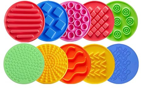 10 Tappetini Sensoriali in Silicone, Cerchi Sensoriali per Bambini,