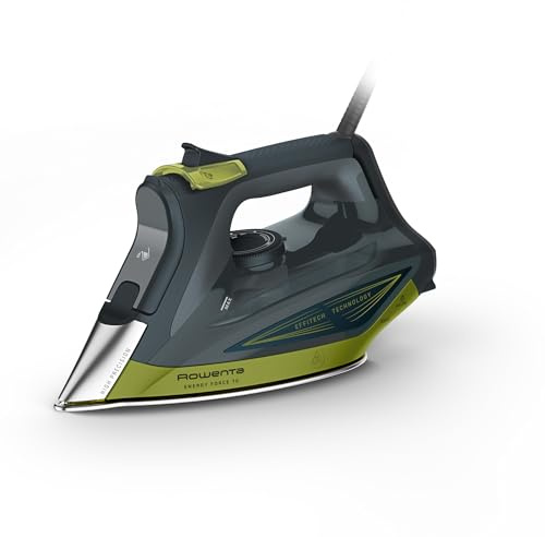 Rowenta Energy Force 70 Potente plancha de vapor de 200 g/min Ahorro de energía hasta un 50% de planchado vertical con tanque grande y punta de precisión DW7731