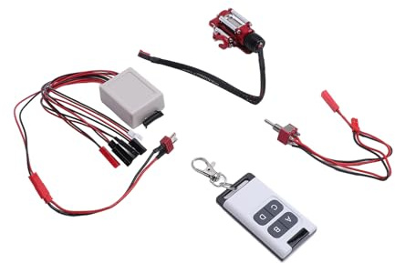 CHICIRIS Treuil en Métal RC, Treuil Robuste en Alliage d'aluminium à l'échelle 1/10 avec Télécommande, Compatible avec Les Camions sur Chenilles et Les Voitures RC, Système de Récupération de