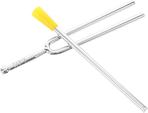 Hoement Stimmgabel Vielseitig Einsetzbares Lehrinstrument 440hz aus Metall mit Klöppel Satz für Klavier und Violine für Musikunterricht und Übung