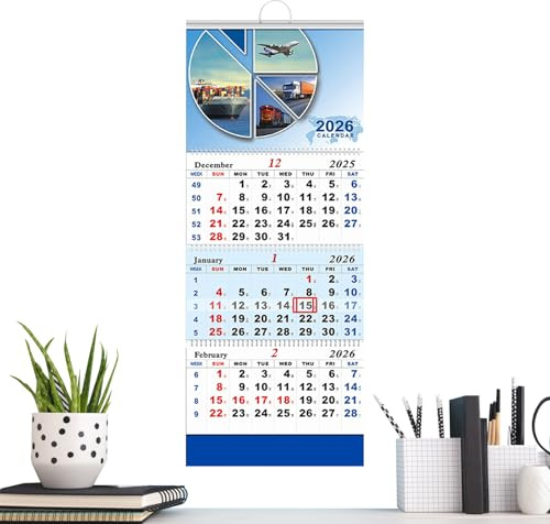 Wonsfuleu Calendario 2026-2027 | Planificador De Horarios Para 3 Meses,Calendario De Pared Mensual Colgable - Para Niños Amigos Cocina Estudio Dormitorio Estudio De Arte