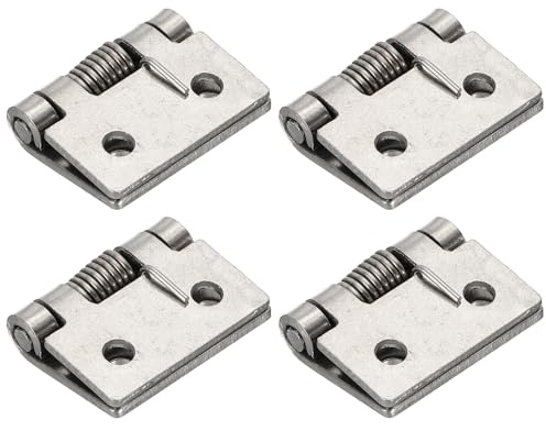 QUARKZMAN 4 Pezzi Cerniere A Molla Lunghezza 1 Acciaio Inossidabile Cerniere Autochiudenti Per Porte Piccole Per Ante Di Mobile Box Hardware Fai Da Te Argento