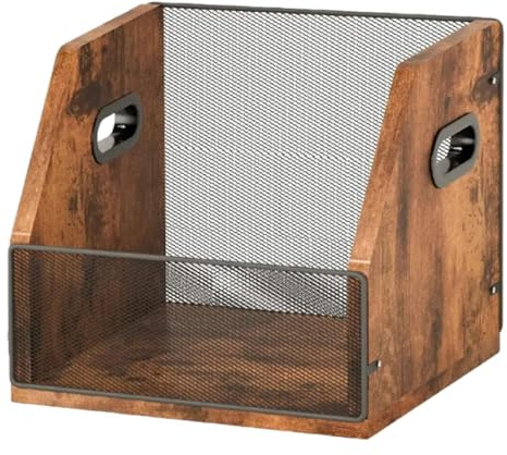 MagiDeal Rangement pour disques vinyles, en Bois, Gain de Place, Portable, pour Albums, BD et Documents (Chambre, Bureau).