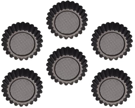 BESPORTBLE Stampo per Crostatine All’uovo Antiaderente in Acciaio al Carbonio da 6 Pezzi, Teglie da Forno Resistenti ai Graffi per Dolci e Snack, per Crostate Fai da Te e Cottura al Vapore