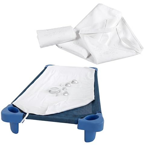 Infanity - Sábana Protectora Impermeable para Camita Apilable de Guardería - Protector 100% Algodón y Poliuretano - 132cm x 53cm